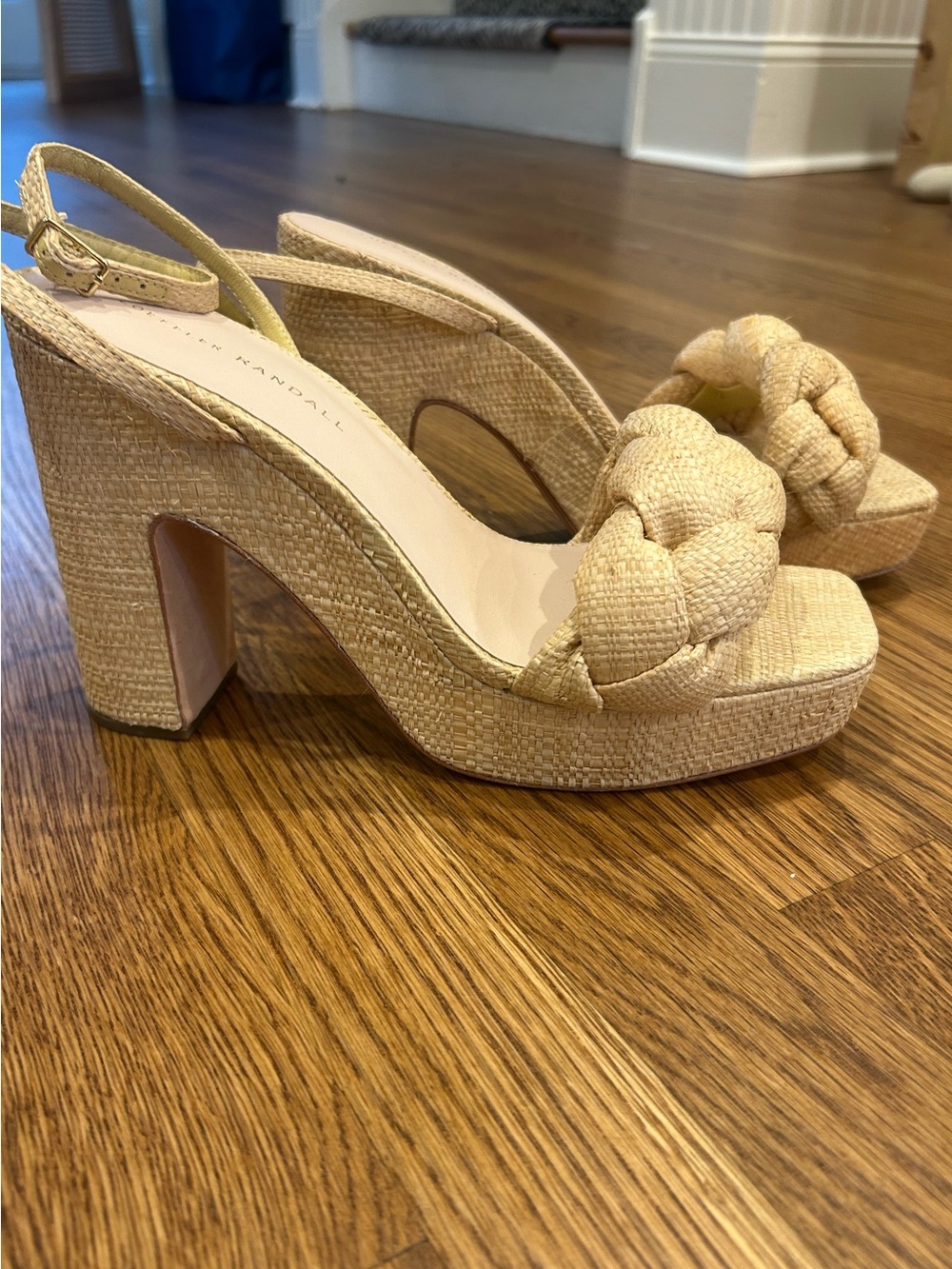 Loeffler Randall Fae Braided Raffia Platform Sandals 9.5 $425 - Picture 3 of 10
